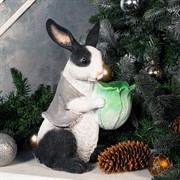 Кашпо садовое для растений Заяц с капустой бело-чёрный U09093-WBL - фото 59140