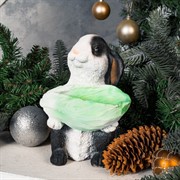 Кашпо садовое фигура Зайчонок с салатом бело-чёрный U09090-WBL - фото 59144