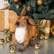 Фигура садовая Заяц ушастый полистоун коричневый F07429-Br - фото 59151