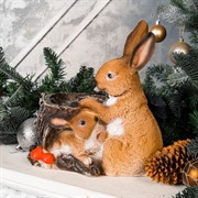 Кашпо для цветов Зайчиха с зайчонком U09076 - фото 59152