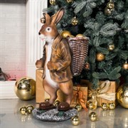 Фигура Заяц коричневый с корзиной на спине для растений F01042-Br - фото 59156