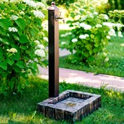 Умывальник колонка садовая с поддоном под тёмный камень U09151 - фото 59159