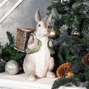 Фигура для сада Зайчик с рюкзачком серый U09092-Gray - фото 59165