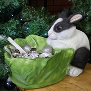 Кашпо садовое для растений Заяц с капустой F08380-WBL - фото 59217