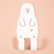 Крючок настенный для детских вещей металлический Медвежонок 702-013W - фото 59273