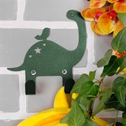 Крючок двойной настенный металлический Динозавр с птичкой 702-003Gr - фото 59359
