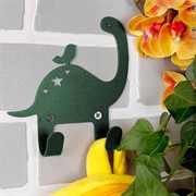 Крючок двойной настенный металлический Динозавр с птичкой 702-003Gr - фото 59360