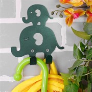 Крючок настенный для детских вещей металлический Слоники 702-018Gr - фото 59376