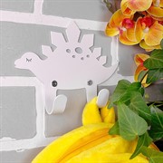 Крючок двойной настенный для детских вещей Динозавр 702-004W - фото 59388