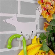 Крючок настенный для детских вещей металлический Лисёнок 702-011W - фото 59390