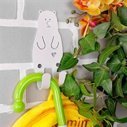 Крючок настенный для детских вещей металлический Медвежонок 702-013W - фото 59392