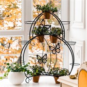 Подставка для цветов на подоконник Бабочки на 12 кашпо 41-918B - фото 59513