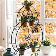 Подставка для цветов на подоконник Бабочки на 12 кашпо 41-918B - фото 59515