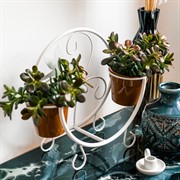 Подставка для цветов на подоконник Птица под 2 кашпо металл 41-002W - фото 59567