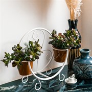 Подставка для цветов на подоконник Птица под 2 кашпо металл 41-002W - фото 59568