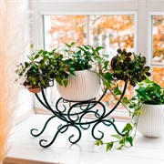 Подставка для трех цветов на подоконник металлическая 41-943B - фото 59581