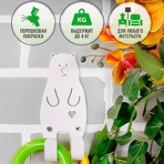 Крючок настенный для детских вещей металлический Медвежонок 702-013W - фото 59859