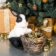 Кашпо садовое для растений Кролик с корзиной F08759-WBL - фото 59864