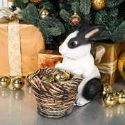 Кашпо садовое для растений Кролик с корзиной F08759-WBL - фото 59865