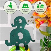 Крючок настенный для детских вещей металлический Слоники 702-018Gr - фото 59866