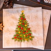 Салфетки бумажные Лилия 33х33 Нарядная ель 2 слоя 20л - фото 59908