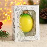 Игрушка ёлочная Лимон 7,5см стекло - фото 59938