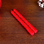 Набор свечей витых 1,5х15см 2 шт блестка красный - фото 59952