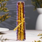 Набор свечей витых 1,5х15см 2 шт золотой металлик - фото 59968