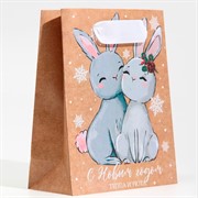 Пакет крафт вертикальный Любимый зайка S 12х15х5,5см - фото 59971