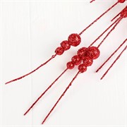 Ветка декор блеск три шарика 130см - фото 60059