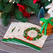 Салфетки бумажные Лилия 33х33 Праздничный венок 2 слоя 20 листов - фото 60088