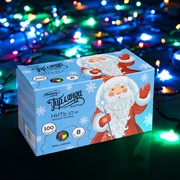 Гирлянда Нить ECO 10м свечение мульти 8 режимов тёмная нить - фото 60100