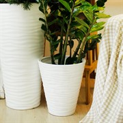 Кашпо САХАРА 30х33,5см 14,6л белый с вкладышем - фото 60234