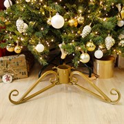 Подставка ёлочная на новый год металлическая золотая разборная 200-35G - фото 60237