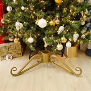 Подставка ёлочная на новый год металлическая золотая разборная 200-35G - фото 60238