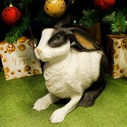 Фигура садовая Заяц ушастый черно-белый полистоун F07429-WBL - фото 60264