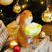 Фигура кашпо садовая Зайчонок с салатом U09090 - фото 60274