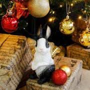 Фигура садовая Зайчонок для дачи бело-чёрный U09088-WBL - фото 60277