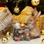 Кашпо для цветов Зайчиха с зайчонком U09076 - фото 60280