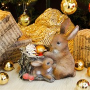 Кашпо для цветов Зайчиха с зайчонком U09076 - фото 60281