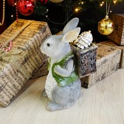 Фигура для сада Зайчик с рюкзачком серый U09092-Gray - фото 60294
