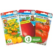 Семена Томат Бычья сила, Сахарное мясо, Домашняя карамель набор х 3 - фото 60353