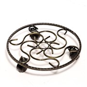 Подставка напольная на колёсиках металл диаметр 39см 12-009 - фото 60537