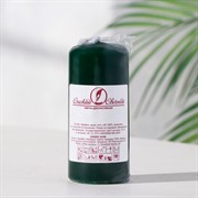 Свеча цилиндр 4х9см темно-зеленая - фото 60777