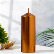 Свеча столбик 5,5х15см кофейно-золотая - фото 60785