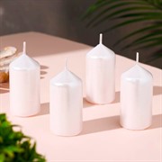 Свеча Столбик 7х3,8см перламутровый - фото 60800