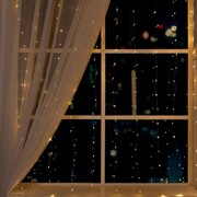 Гирлянда Занавес Роса 2х2м тёплое белое свечение серебрянная нить - фото 60833