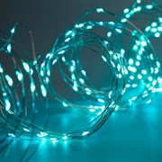 Гирлянда Занавес Роса 2,8х3м свечение аквамарин на крючках с пультом - фото 60922