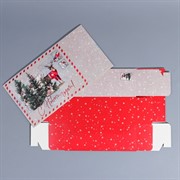 Коробка сборная Новогодняя акварель 20х15х8см - фото 60956