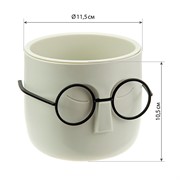 Кашпо Стив 0,65л белый ротанг - фото 60979